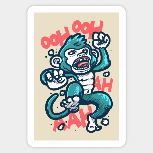 Monkey Sticker by supernunal